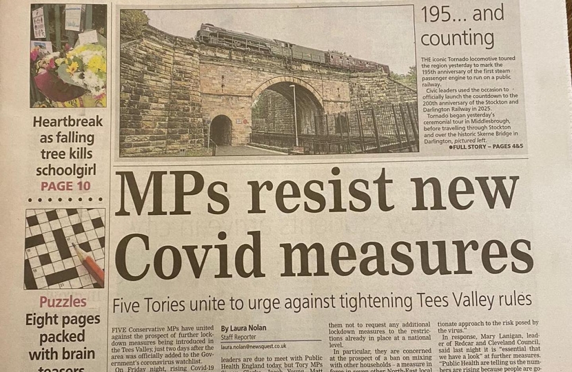 tees valley restrictions newspaper article